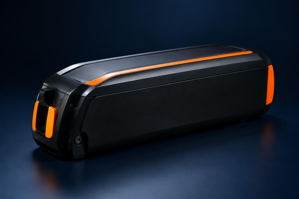 Black lithium-ion battery pack for an electric scooter (illustrative)